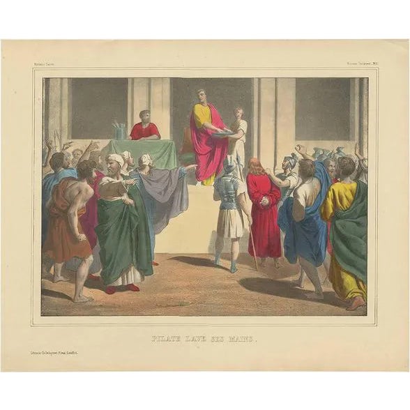 Becquet Frères, No. 33: Pilate Washing His Hands, 1840, Print For Sale