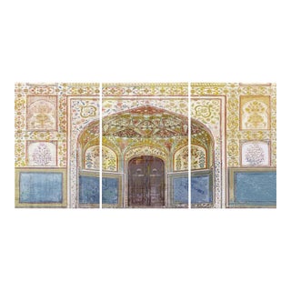 Rajasthan Palace Acrylic Triptych – Set of 3 Modern Wall Art Panels, 96x48" Overall (32x48" Each) For Sale