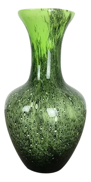 Large Vintage Pop Art Green Vase from Opaline Florence, Italy