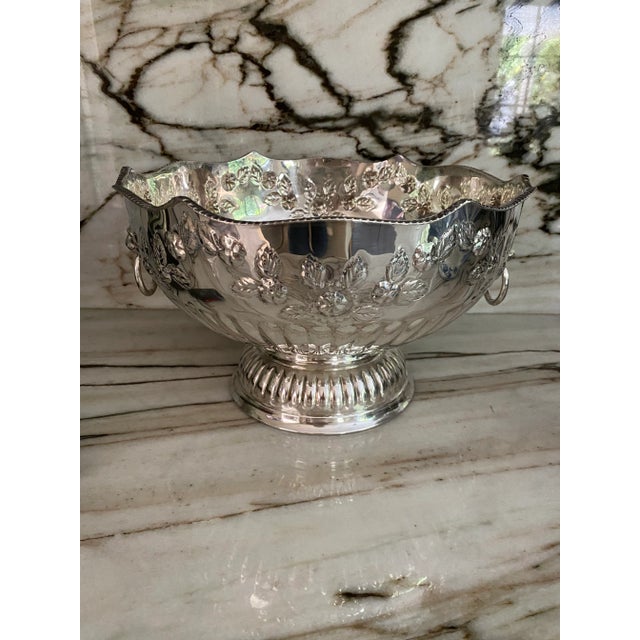 Exquisite made in England extra large pedestal style Lion heads, scalloped edge, hand embossed bowl. Made in England on...