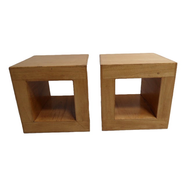 Vintage Cube Side Tables, 1960s, Set of 2 For Sale