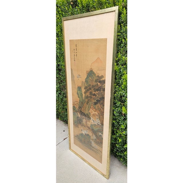 Late 19th Century Qing Dynasty Artist Signed Hanging Scroll Attributed to Jiang Tingxi (1669–1732) For Sale - Image 5 of 12