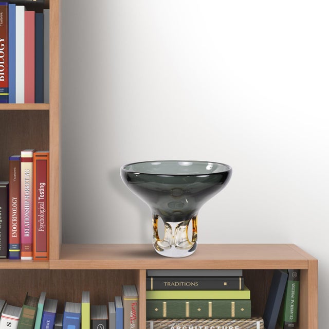 This bowl features a captivating gradient of colors, with a deep green hue at the top that fades into an amber and clear...