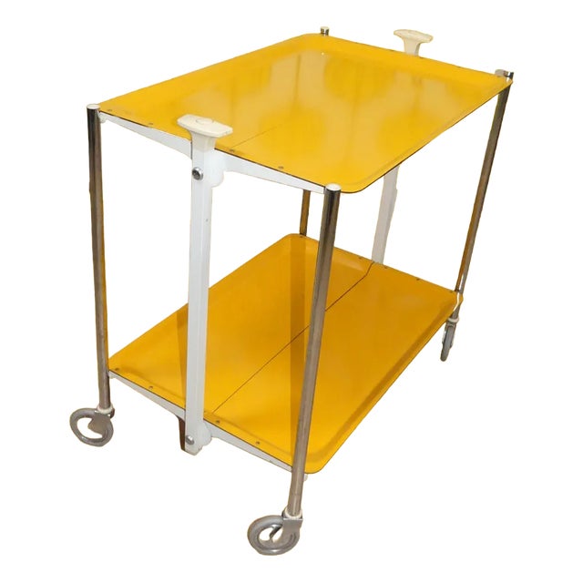 Bar Cart Table in Yellow, 1960 For Sale