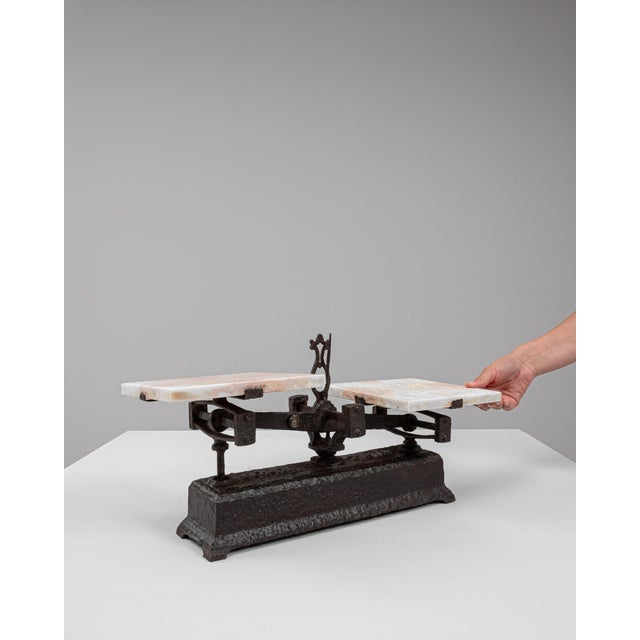 19th Century French Iron & Marble Scale For Sale - Image 4 of 18