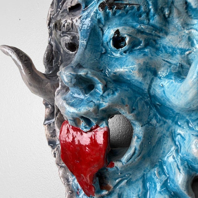 Contemporary Ceramic Apotropaic Mask by Gennaro Condurso, Italy, 2010s For Sale - Image 3 of 8