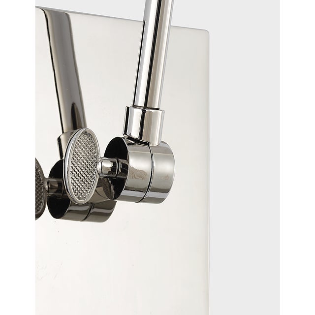 Wimberley Double Library Wall Light in Polished Nickel with Silk Pleated Shade Designer: Marie Flanigan Finish: Polished...