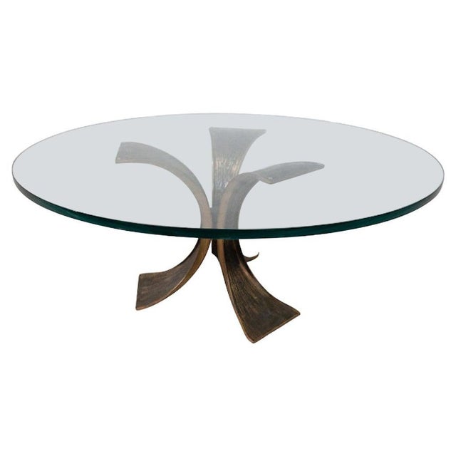 Mid-Century Modern Glass and Bronze Coffee Table, Italy, 1960s For Sale - Image 6 of 6