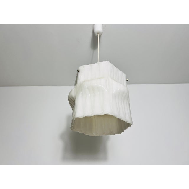 Structured White Pendant Lamp, Germany, 1970s For Sale - Image 9 of 12