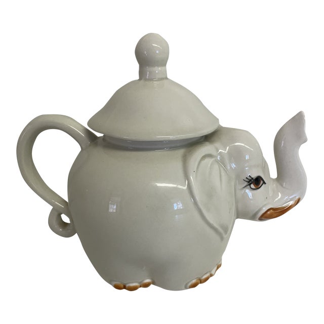 Vintage Ceramic Elephant Teapot Chairish