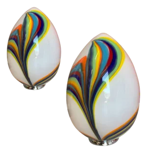 Murano Glass Egg Lamps by Simoeng, Set of 2