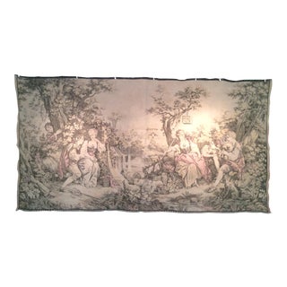 French Country Garden Scene Tapestry For Sale
