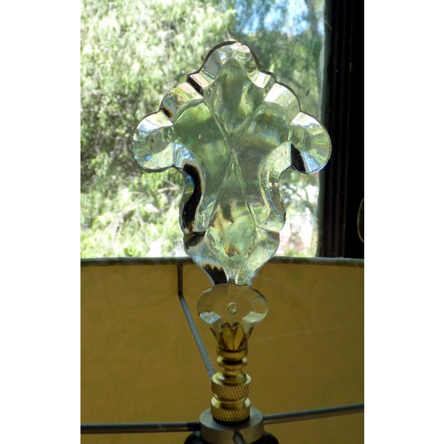 Antique French Faceted Crystal Chandelier Lamp Finials - a Pair For Sale - Image 4 of 6