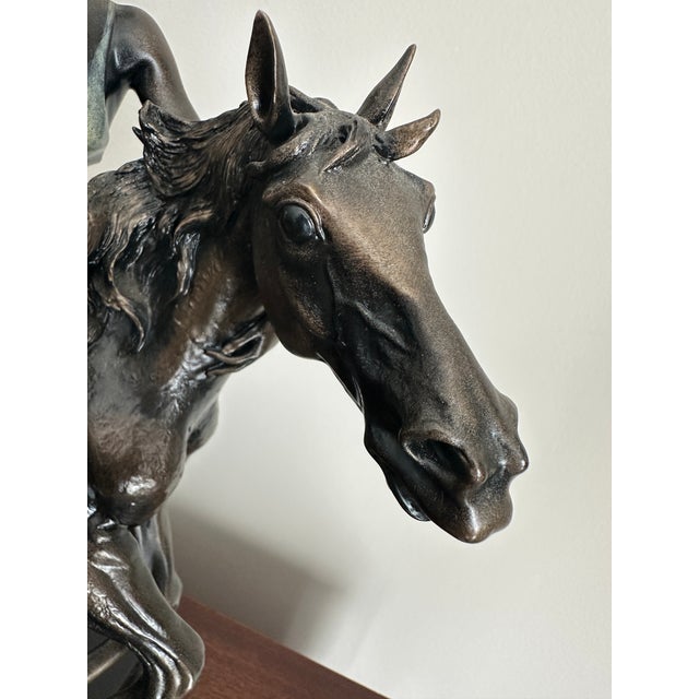 Vintage 1992 Florence Giuseppe Armani "Liberty" Free Spirit Lady on a Horse in Bronze For Sale In Panama City, FL - Image 6 of 11