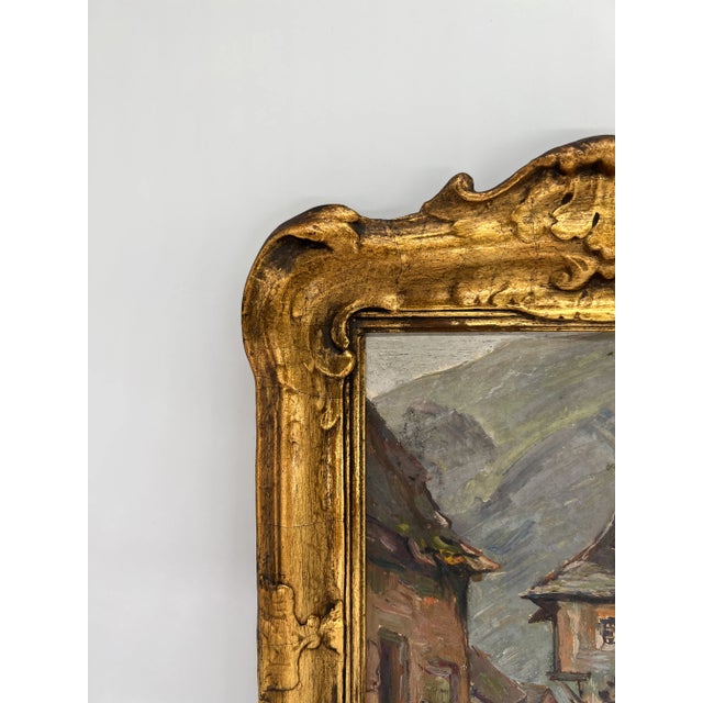 Lucien Bleyfus (French, 1878–1953) Hillside Village Oil on Board This captivating Impressionist work by Lucien Bleyfus...