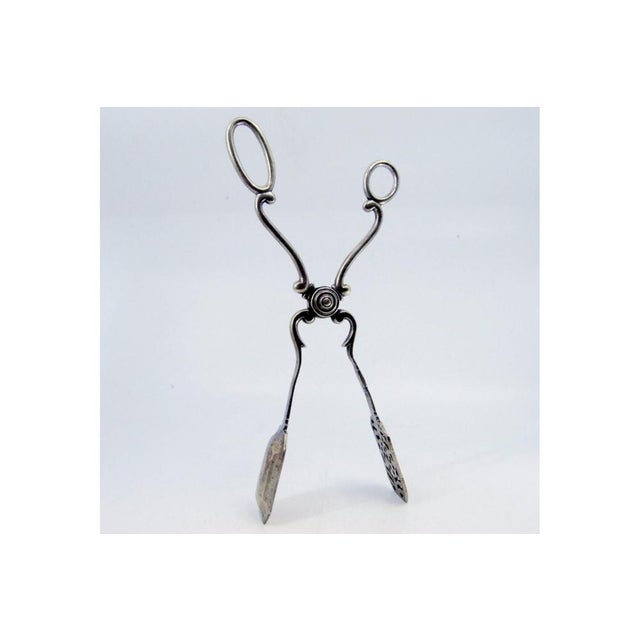 Silver-Plated Salad Tongs with Blade Cutout For Sale - Image 4 of 10
