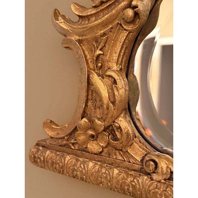 Wood Grand Gilt Mantle Mirror For Sale - Image 7 of 8
