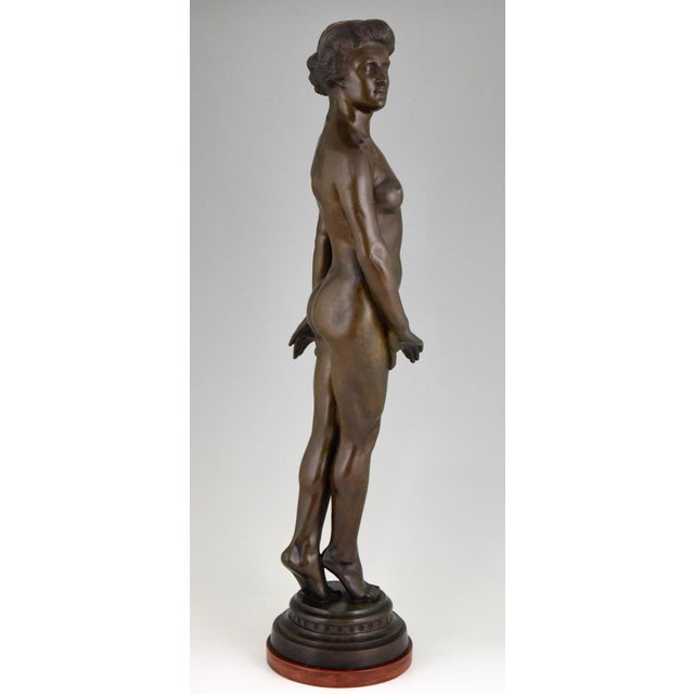 Art Deco Bronze Sculpture of a Standing Nude by Wilhelm Oskar Prack, 1930s For Sale - Image 6 of 9