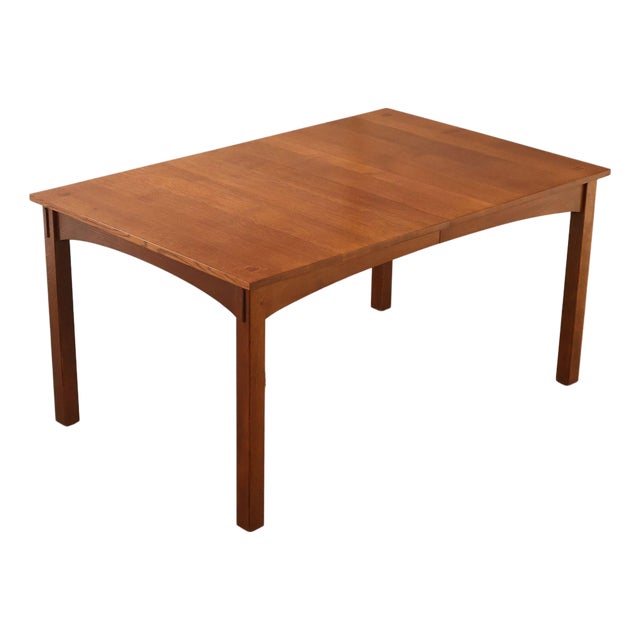 Stickley Mission Collection Harvey Ellis Inlaid Oak Extendable Dining Table For Sale