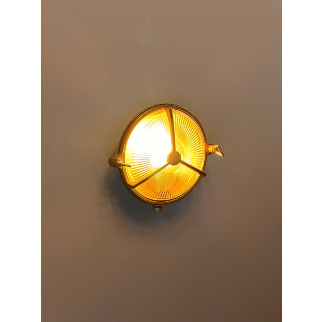 Nautical Pasaco Nautical Brass Wall Sconce – Outdoor Coastal Weatherproof Light For Sale - Image 3 of 9