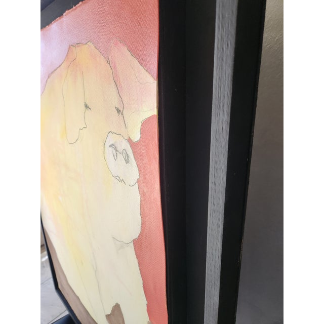 Fabulous Fine Art Water Media Painting Superior Pig Artist Roberta Dyer For Sale - Image 12 of 15