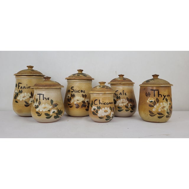 Ceramic Set of Spice Jars from Vallauris, 1960s, Set of 6 For Sale - Image 7 of 7