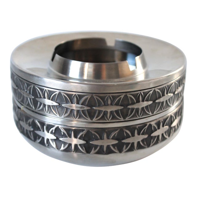 Mid-Century Arthur Salm Swedish Stainless Steel Ashtray For Sale