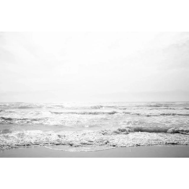 Contemporary Minimalist Coastal Art Print, 45 X 30" Black and White Fine Art Photography Print, 'Gulf Spray' Monochrome Florida Art For Sale