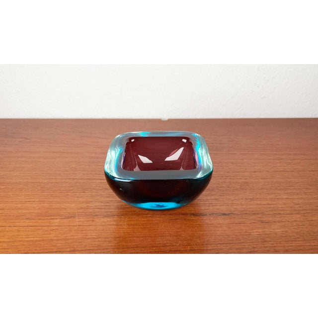 Glass Vintage Italian Sommerso Murano Glass Bowl, 1970s For Sale - Image 7 of 18