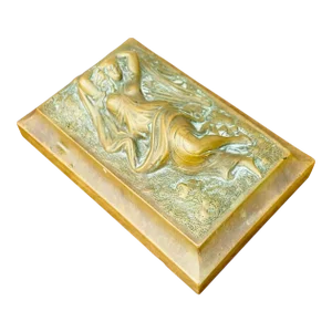 1800s Heavy Bronze Figurine Paperweight