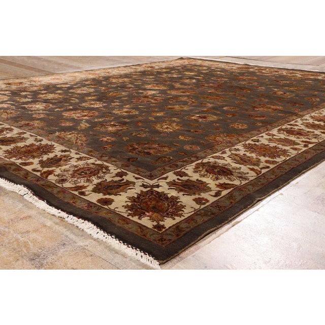 Coffee Vintage Indian Agra Rug, 08'11 X 11'08 For Sale - Image 8 of 10