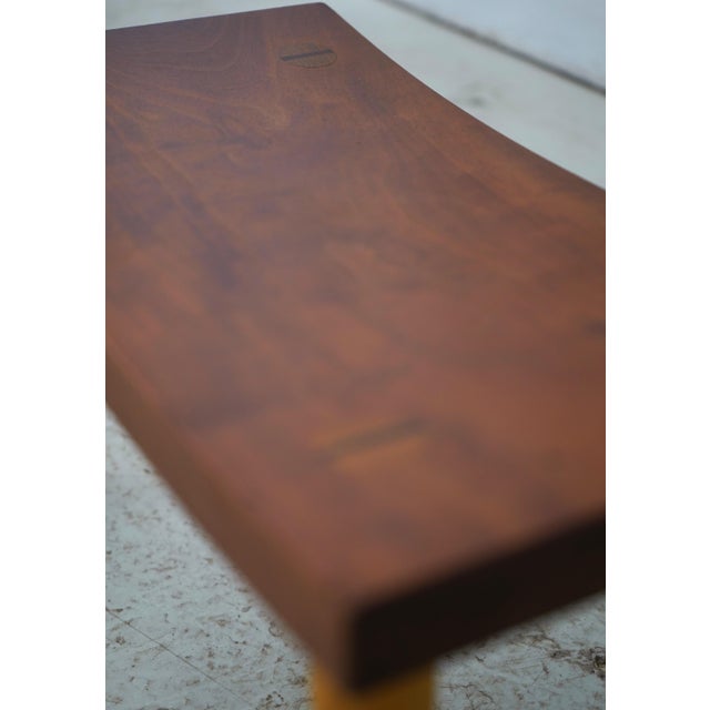 Brown 1990s Thomas Moser Cherry Curved Footstool For Sale - Image 8 of 12