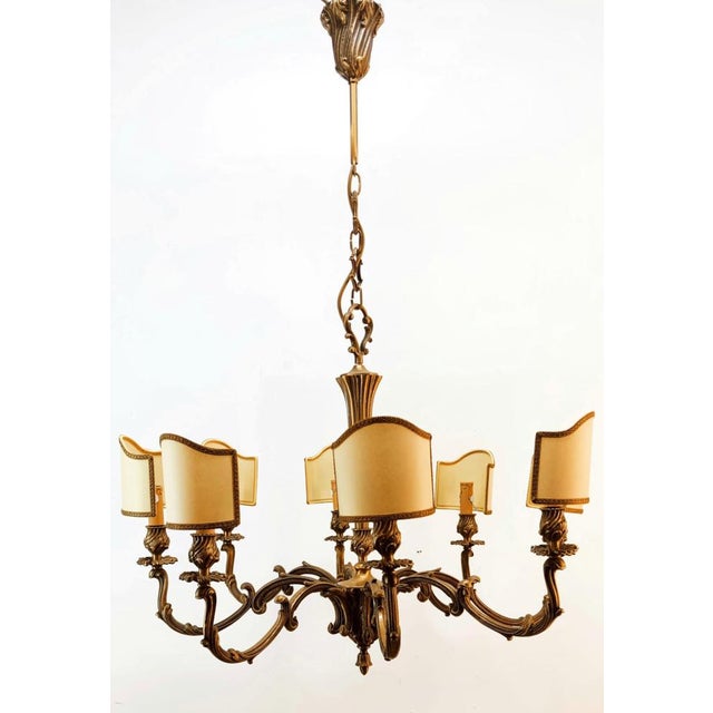 Vintage Chandelier with Parchment Fans For Sale - Image 15 of 18