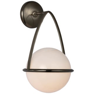 AERIN for Visual Comfort Signature Lisette Bracketed Sconce in Bronze with White Glass For Sale
