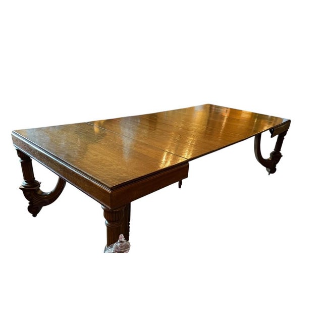 Antique Hand Carved Oak Jacobean Dining Table, For Sale - Image 10 of 10
