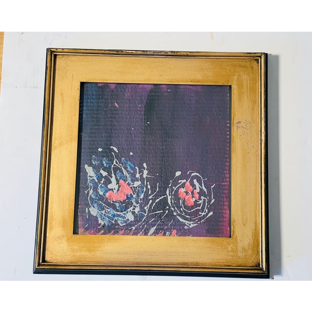Abstract Modern in Purple by Elia in a Gold Frame For Sale In Miami - Image 6 of 7
