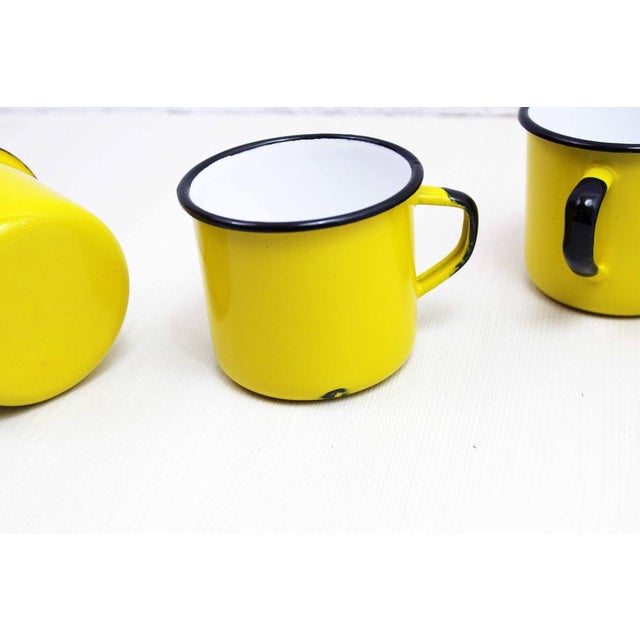 Enameled Metal Cups, 1980s, Set of 5 For Sale - Image 3 of 12
