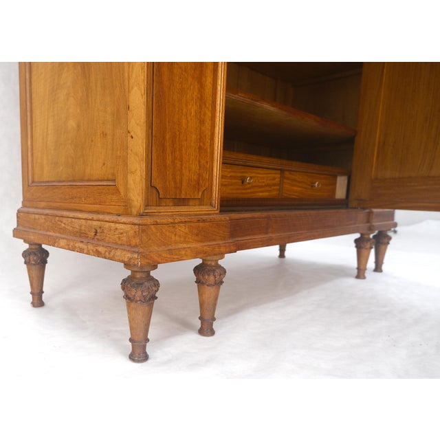 Mint Fine French Carved Burl Satin Wood Beveled Mirror Door Armoire Wardrobe For Sale - Image 12 of 15