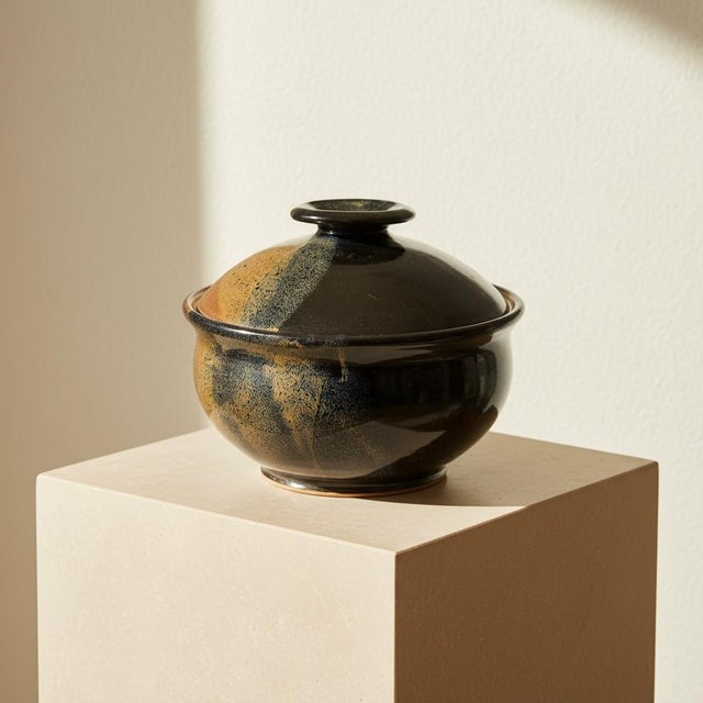 Cady Clay Works Seagrove Nc Lidded Bowl-Studio Art Pottery-Covered-Handmade For Sale - Image 6 of 11