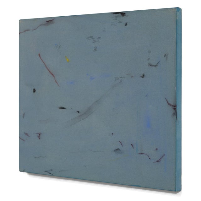 Ice Cube - Abstract Cool Blue Tone Modern Textural Painting on Canvas Original Artwork by Taylour Martin For Sale In Los Angeles - Image 6 of 9