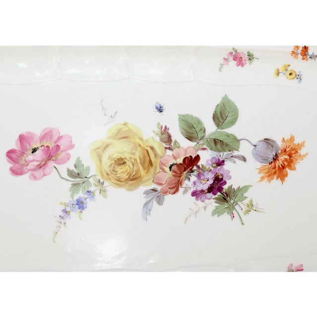 White Antique Meissen Porcelain Neu Brandenstein Fish Platter & Strainer Insert - A Pair For Sale - Image 8 of 13