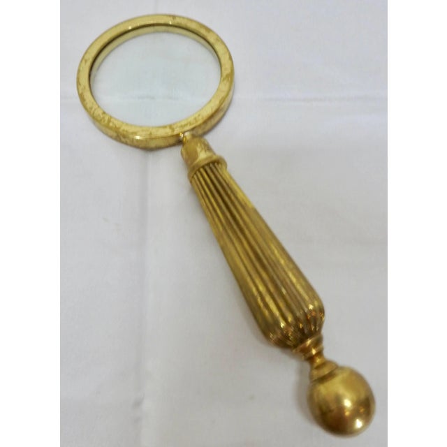 Mid-Century Brass Letter Opener and Magnifying Glass For Sale - Image 4 of 9