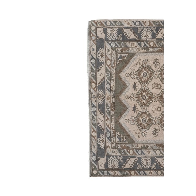 1940s Handwoven Oushak Turkish Pastel Large Wool Pile Rug For Sale - Image 4 of 13