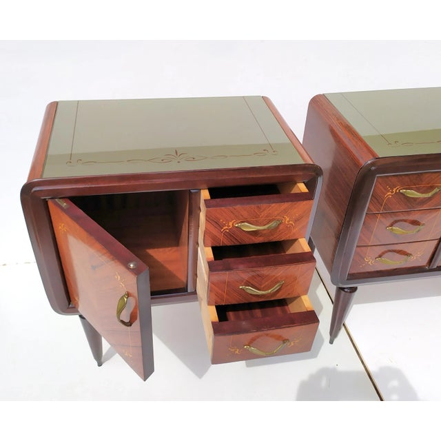 Wood Vintage Teak Nightstands by Paolo Buffa, 1940s, Set of 2 For Sale - Image 7 of 11