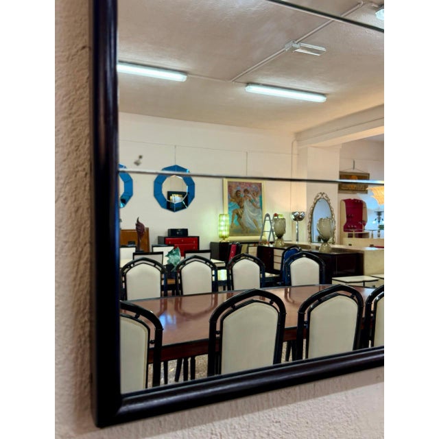 1940s Italian Black Lacquered Wall Mirror attributed to Osvaldo Borsani, 1940s For Sale - Image 5 of 8