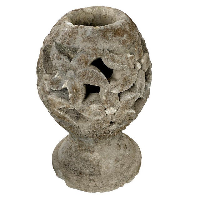 This stone garden ornament is a unique, hand-carved piece that adds a touch of rustic elegance to any outdoor space. Its...