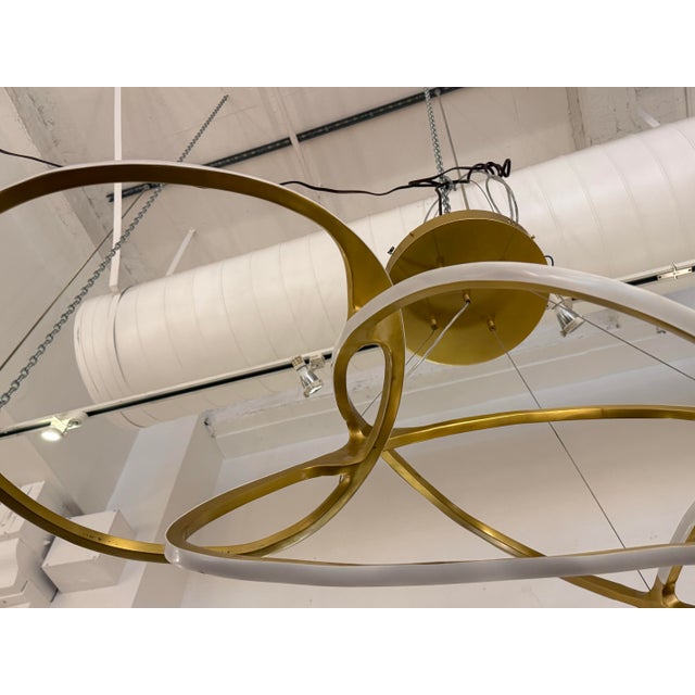 2020s Michael Oren Designs Orbit Burnished Brass Chandelier For Sale - Image 5 of 13