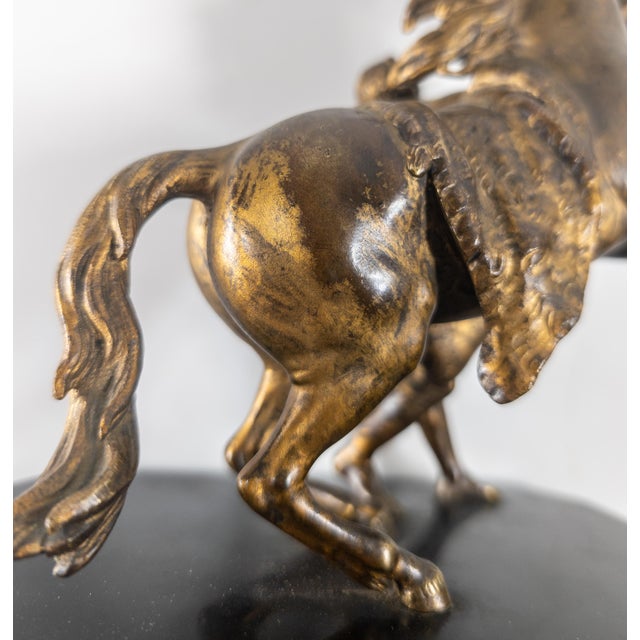 19th Century French Gilt Bronze of Rearing Marly Horse After Guillaume Coustou For Sale - Image 15 of 17