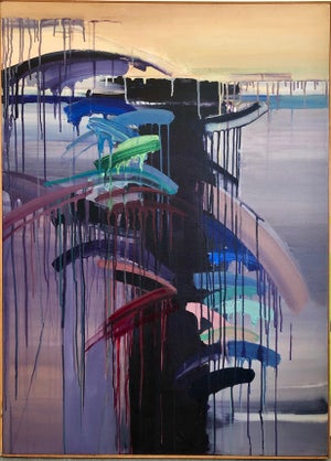 Berenice D'vorzon, Large Abstract Expressionist New York Modernist Woman Artist Bold Oil Painting, 1980