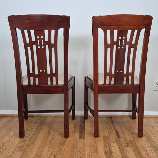 Late 20th Century Blacker House Mahogany Side Chairs in the Style of Greene and Greene Arts & Crafts, a Pair For Sale - Image 9 of 18